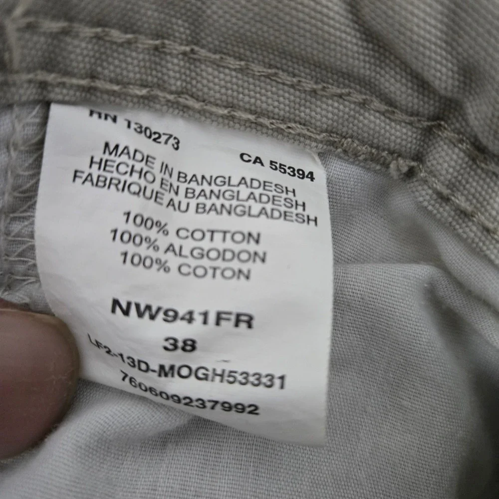 Northwest Territory Mens Khaki Cargo Shorts Size 38 Cotton Canvas NW941FR Tan